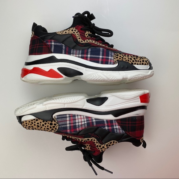 Jessica Simpson Speedey Leopard & Plaid Sneaker - Picture 2 of 7
